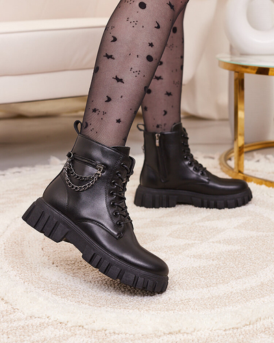 Royalfashion Женские ботинки-багги из экокожи черного цвета Stiifer