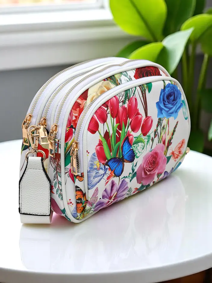 Royalfashion Цветочная овальная маленькая женская сумка из эко-кожи