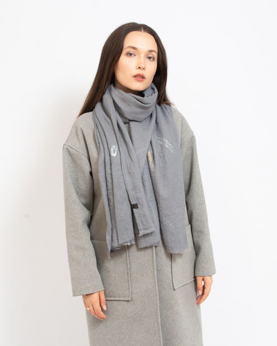 Royalfashion Gray Women's Thin Scarf with Glitter