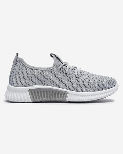 Grey women's fabric sports shoes Vobbu- Footwear