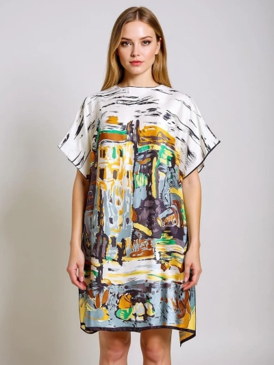 Sukienka pareo Kalypso Royalfashion, wielokolorowa do kolan, uniwersalna