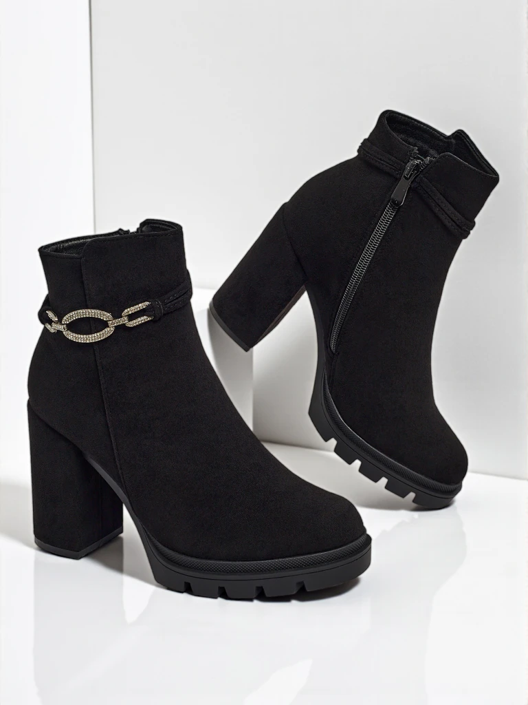 Luna Black Elegant Everyday Ankle Boots