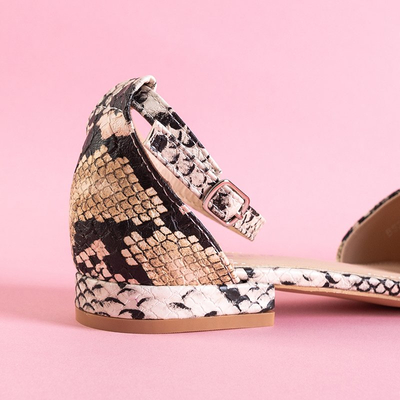 Beige women's ballerinas a'la snake skin Losetsa - Footwear