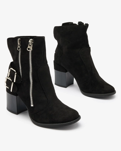 Royalfashion Женские черные ботинки с украшением Feirrgo