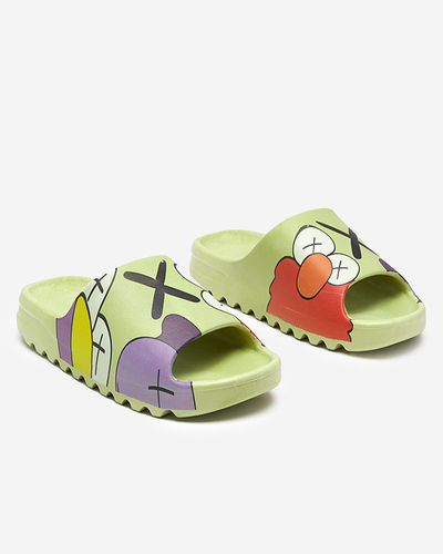 Green women's slippers by Elmino - Footwear