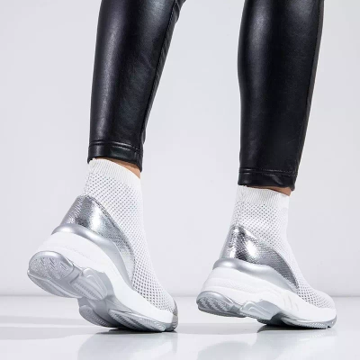 OUTLET White high-top sports shoes from Lupine - Footwear