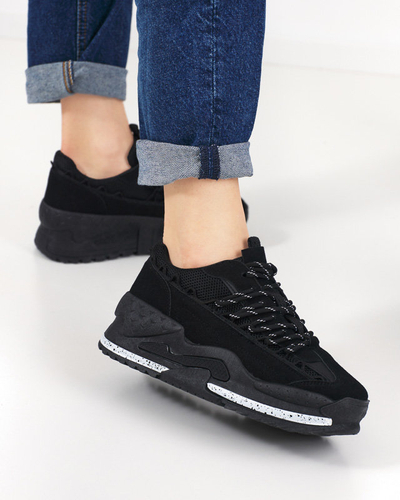 Black women's sports shoes sneakers on an indoor wedge Neritis - Footwear