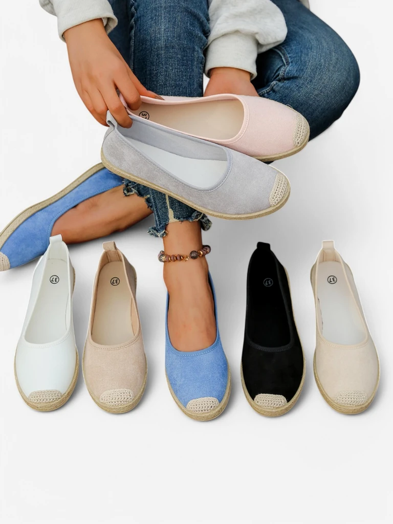 Royalfashion Sieviešu ekoloģiskās zamšādas espadrilles Aroles