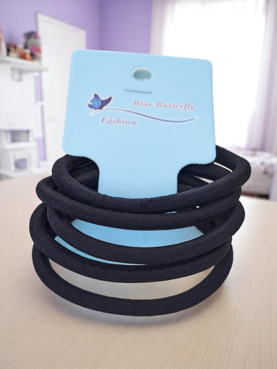 Royalfashion Set of 5 black hair ties Nero