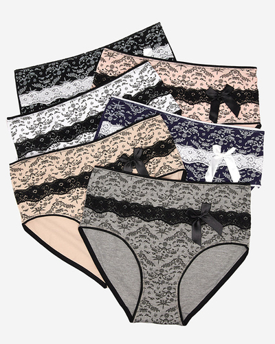 Set of women's briefs with a print 6 / pack PLUS SIZE - Underwear
