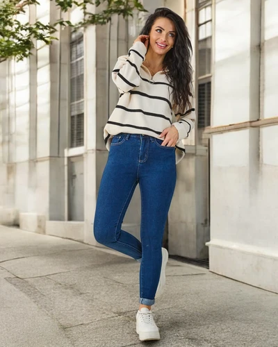 Royalfashion kokvilnas sieviešu skinny džinsi