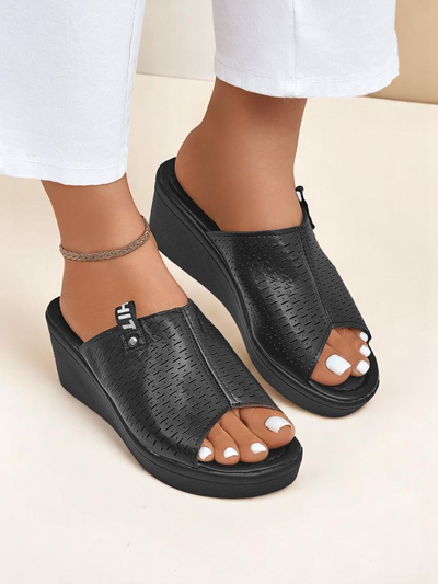 Royalfashion Women's Luna Wedge Heel Mules