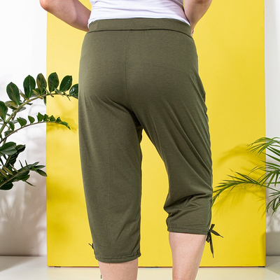 Зеленые женские шорты 3/4 PLUS SIZE - Одежда