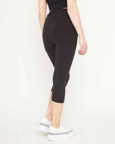 Women's 3/4 Black Leggings - Clothing
