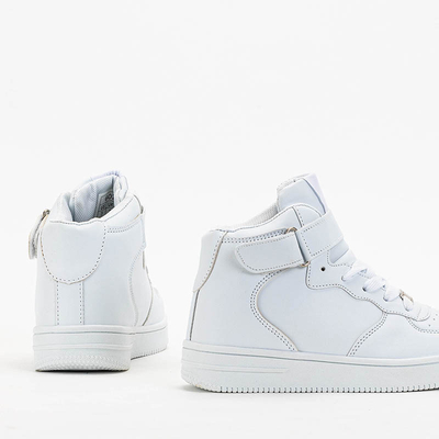 Белые детские высокие кроссовки Motisko