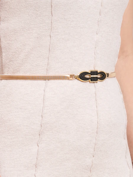 Damski z\u0142oty pasek metalowy Callista   elegancja w stylu w\u0142oskim