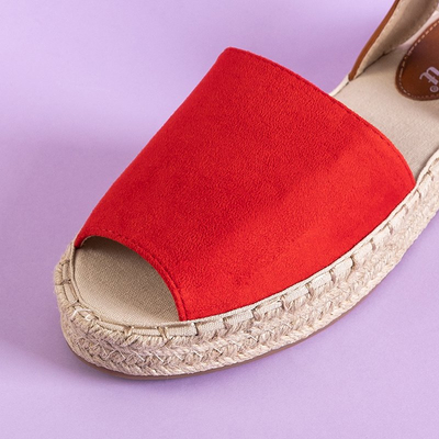 Red women's tied sandals Blisis - Footwear