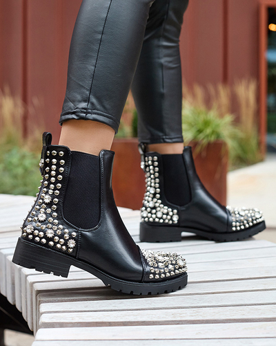 Sieviešu zābaki ar tapām melnā krāsā Amerapi- Footwear