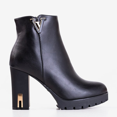 Black women's boots on a higher post Azuara - Footwear