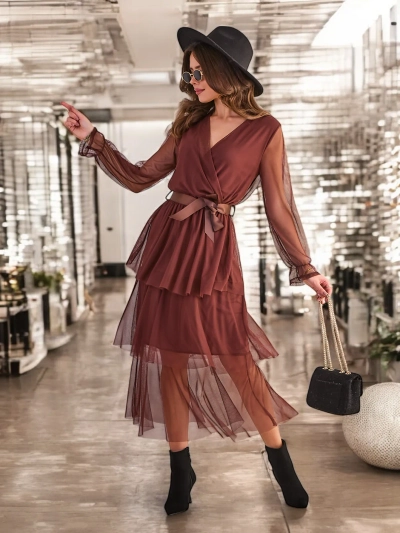 Royalfashion Women's long dress with ruffles