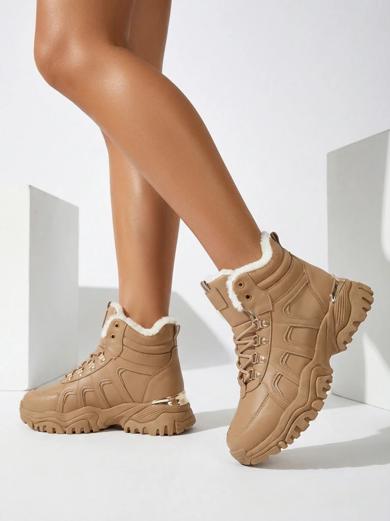 Royalfashion Women's Sneakers with Furry Megigna