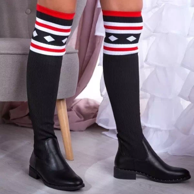 OUTLET Black boots a'la flat sock Salvia- Shoes