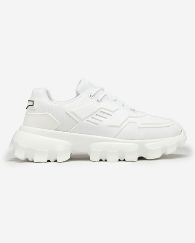 Royalfashion White fabric sports sneakers for men Lamkim