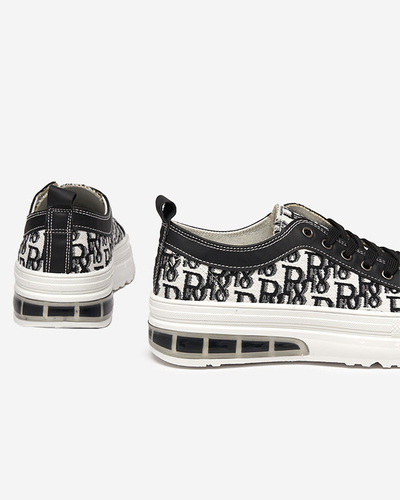 Sneakers Livia w Kolorze Czarno-Białym z Platformą