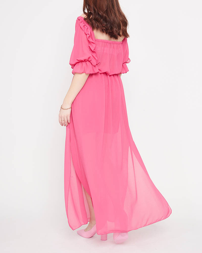Ladies Fuchsia Spanish Maxi Dress - Clothing