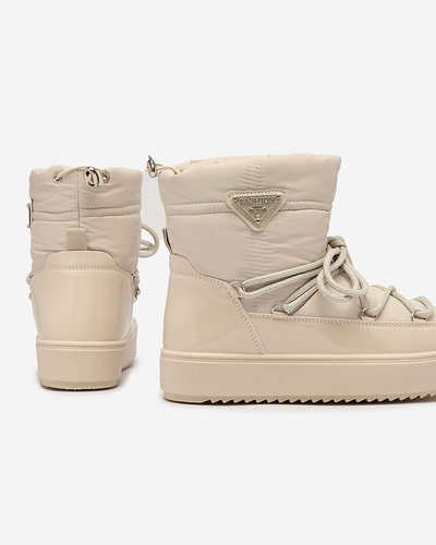 Royalfashion Женские сапоги-слипы a'la snow boots бежевого цвета Nevsone