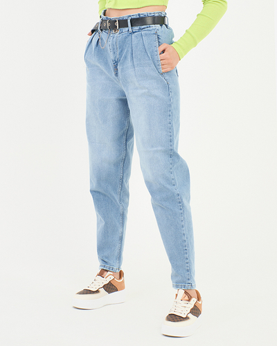 Blue women's mom jeans - Clothing