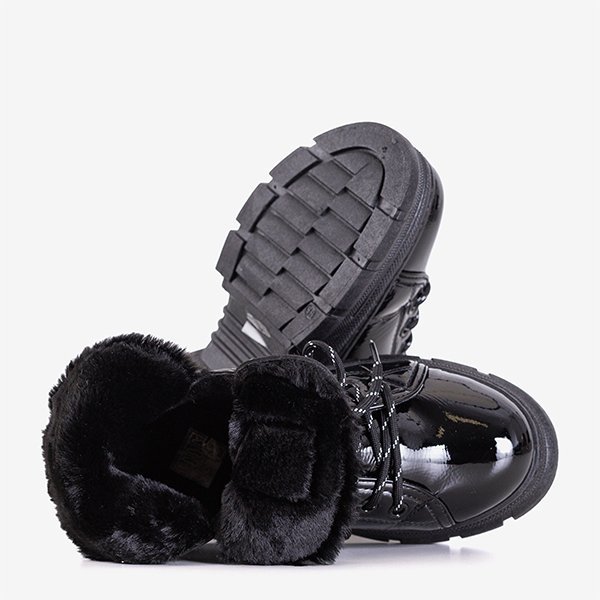 Black lacquered women's boots from Rostorie - Footwear