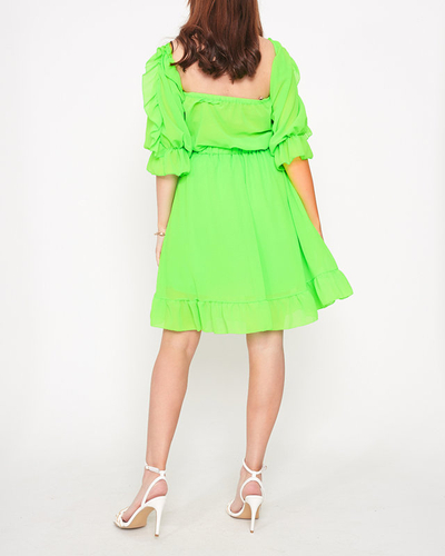 Neon green women's Spanish dress - Clothing