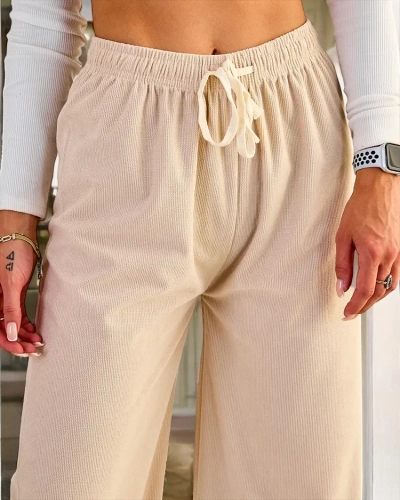 Royalfashion Women's wide ribbed pants
