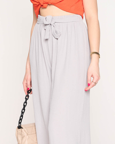 Women's wide palazzo trousers in light gray - Clothing