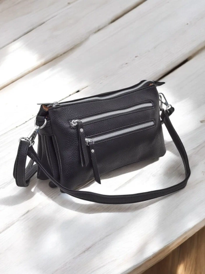 Royalfashion Small women's handbag made of eco leather with 3 compartments