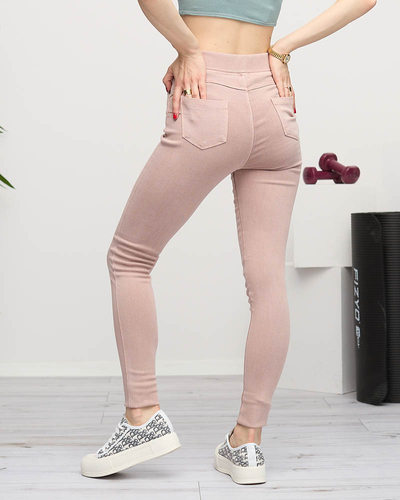 Women's light pink treggings- Clothing