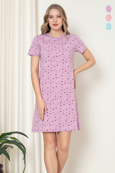 Royalfashion Женская ночная сорочка в горошек