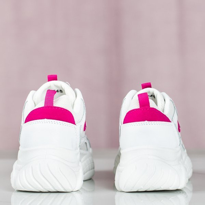 White daddy shoes with pink Mia insert - Footwear 1