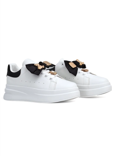 Royalfashion Women's platform sneakers with a bow Genimma