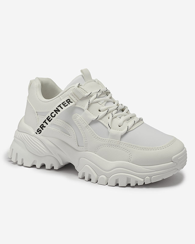 White women's sneaker sports shoes Evilpo- Footwear