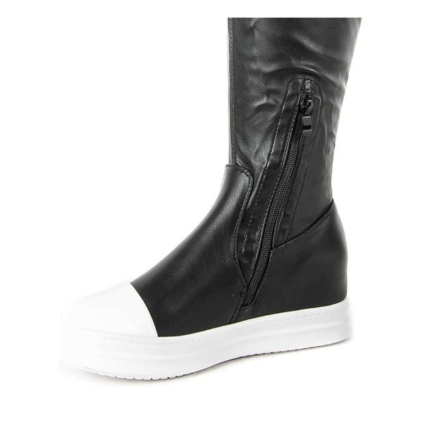 Black and white disco platform boots - Footwear