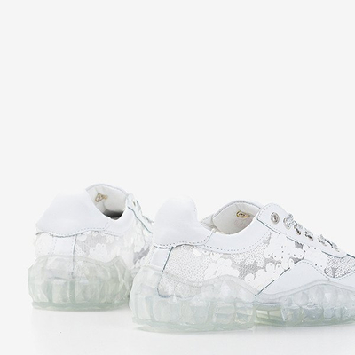 White women's sports shoes with sequins Polja - Footwear
