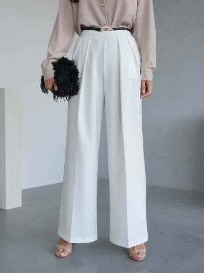 Royalfashion Wide women's trousers with crease