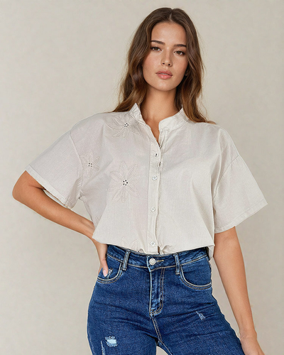 Royalfashion Sieviešu oversize izšūts krekls