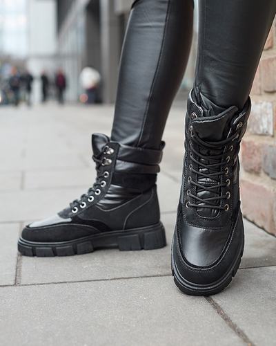 Black women's insulated trapper boots Kasemi- Footwear