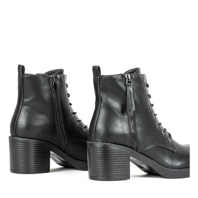 Black ankle boots on a higher post Fanilla - Shoes