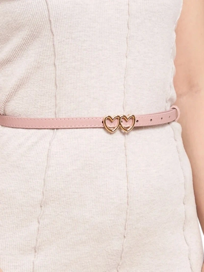 Тонкий женский ремень для брюк в стиле casual с пряжкой в виде сердечек