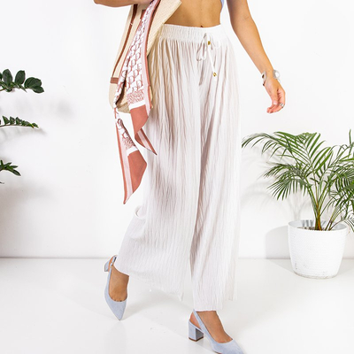Loose white knitted palazzo trousers - Clothing