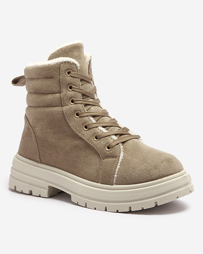 Women's insulated trapper boots in brown color Tivica - Footwear